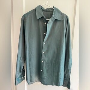 Theory Green Casual Button Down Shirt